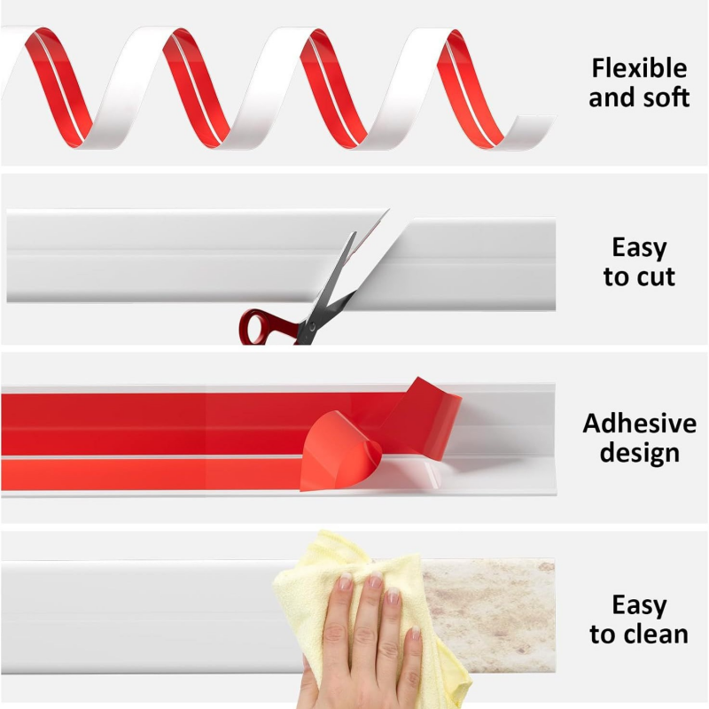 1Roll 3metersx2cm Self-Adhesiv - Baseboard Molding Trim recension och pris