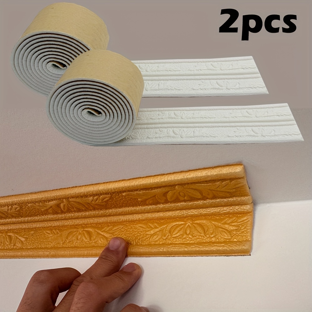 2pcs Emboss Self Adhesive cell - Baseboard Molding Trim recension och pris