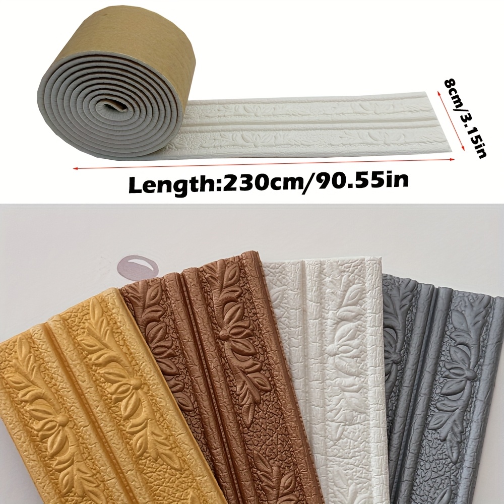 2pcs Emboss Self Adhesive cell - Baseboard Molding Trim recension och pris