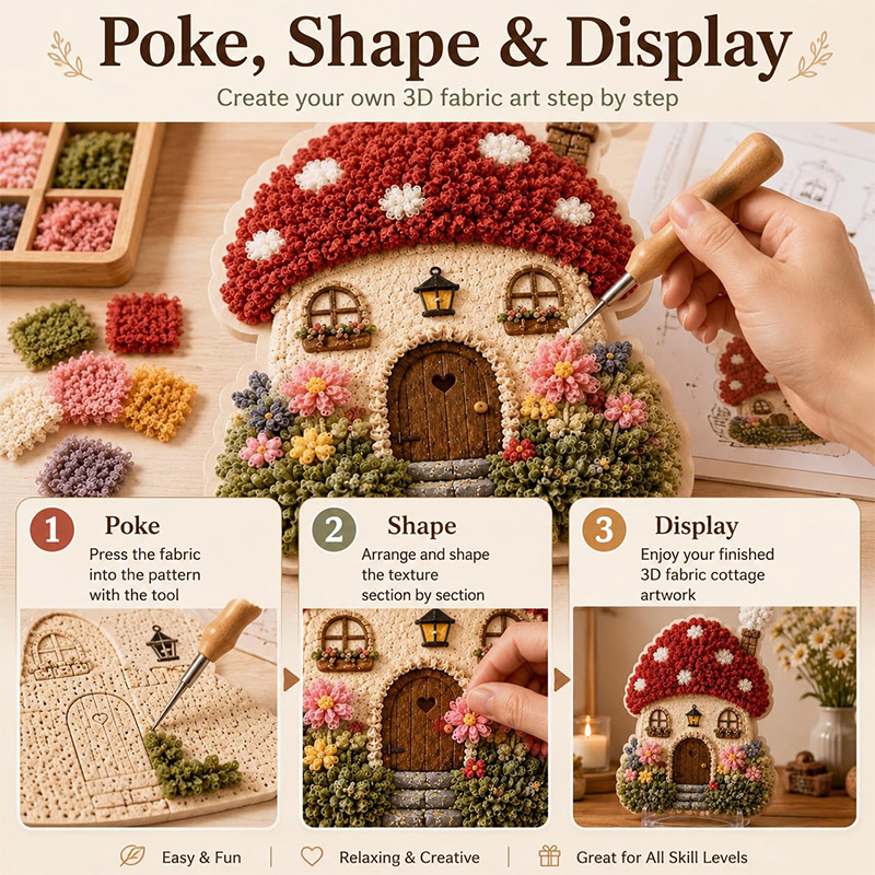3D Mushroom House Poke Art DIY - Home Improvement House recension och pris