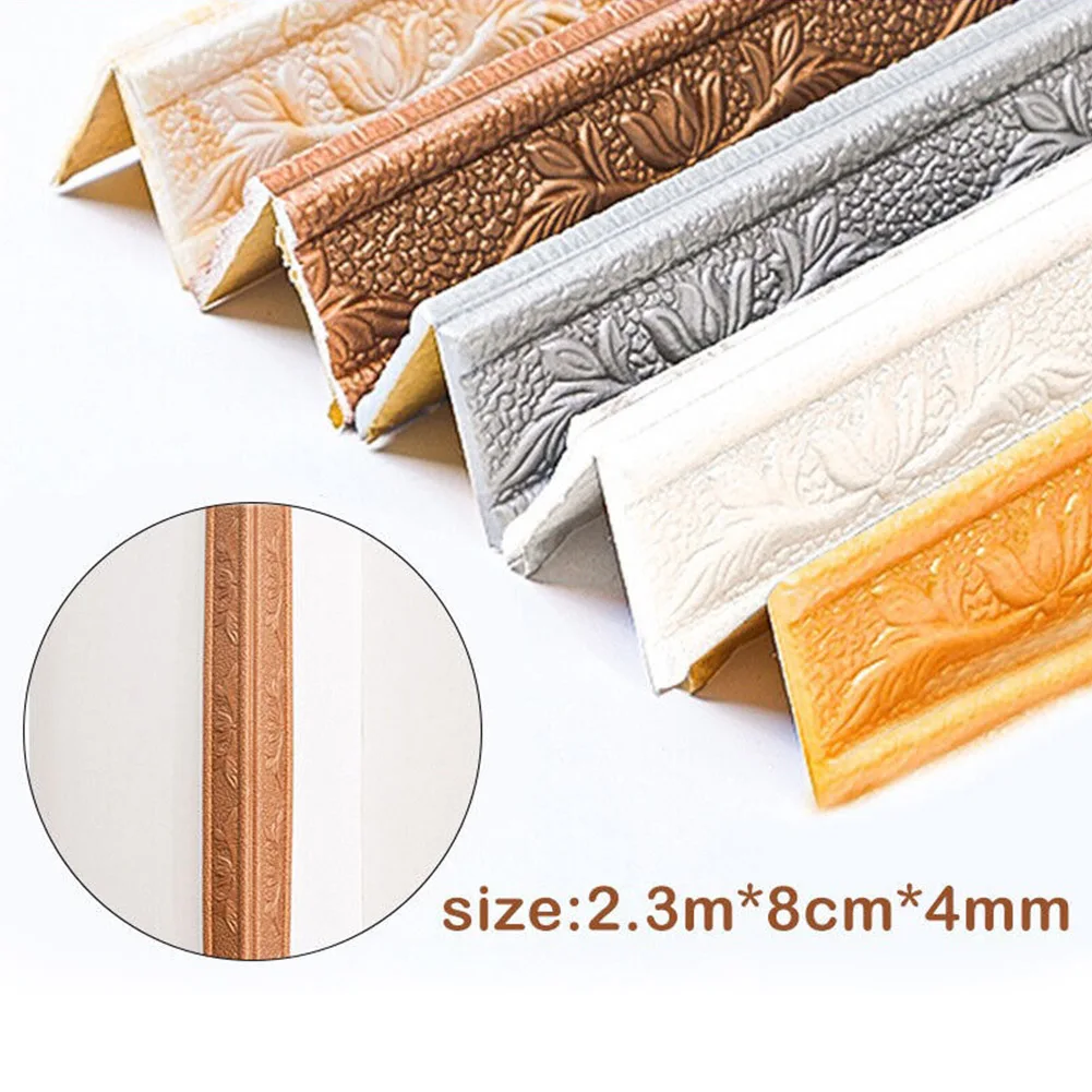 3D Self Stickers Wall Baseboar - Baseboard Molding Trim recension och pris