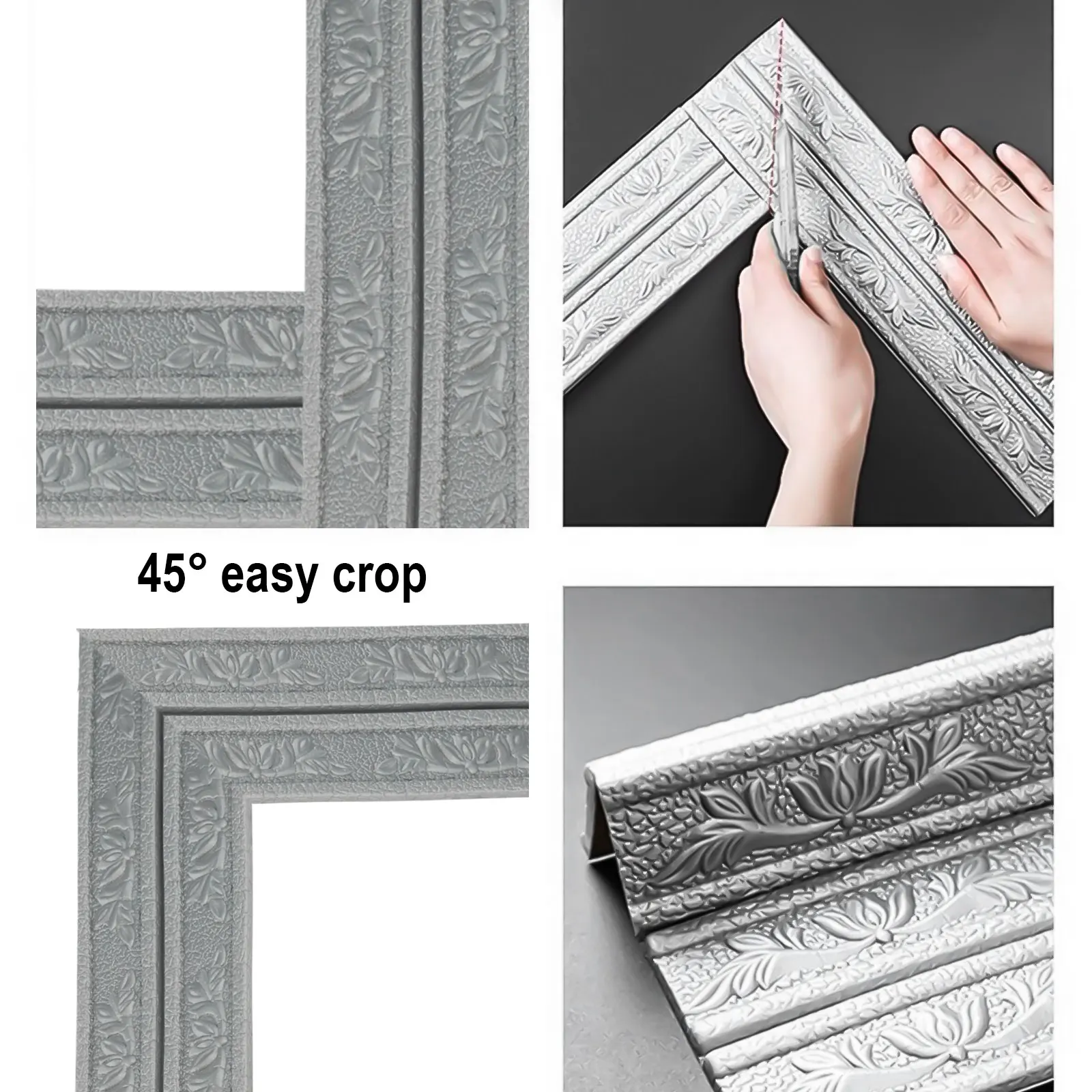 3D Self Stickers Wall Baseboar - Baseboard Molding Trim recension och pris