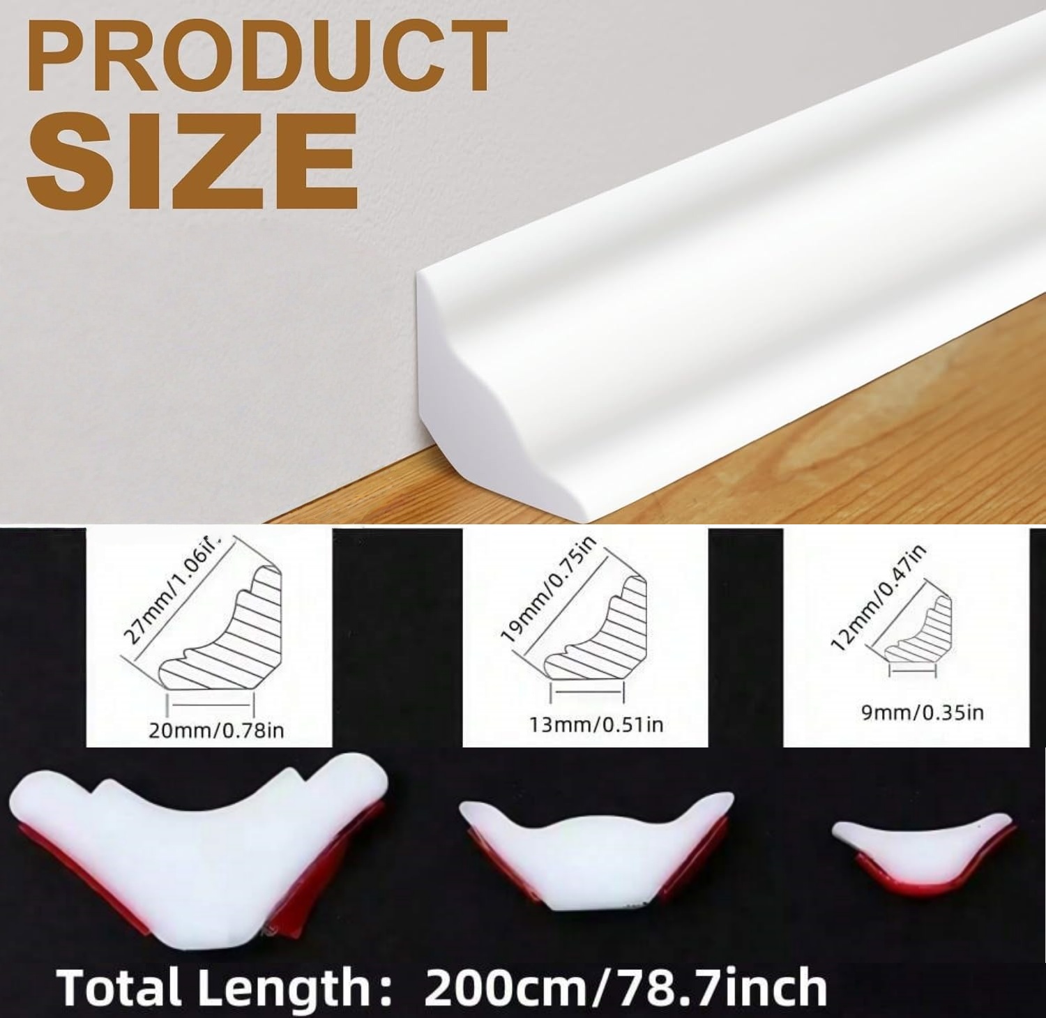 1pc Self-Adhesive TPE Material - Baseboard Molding Trim recension och pris