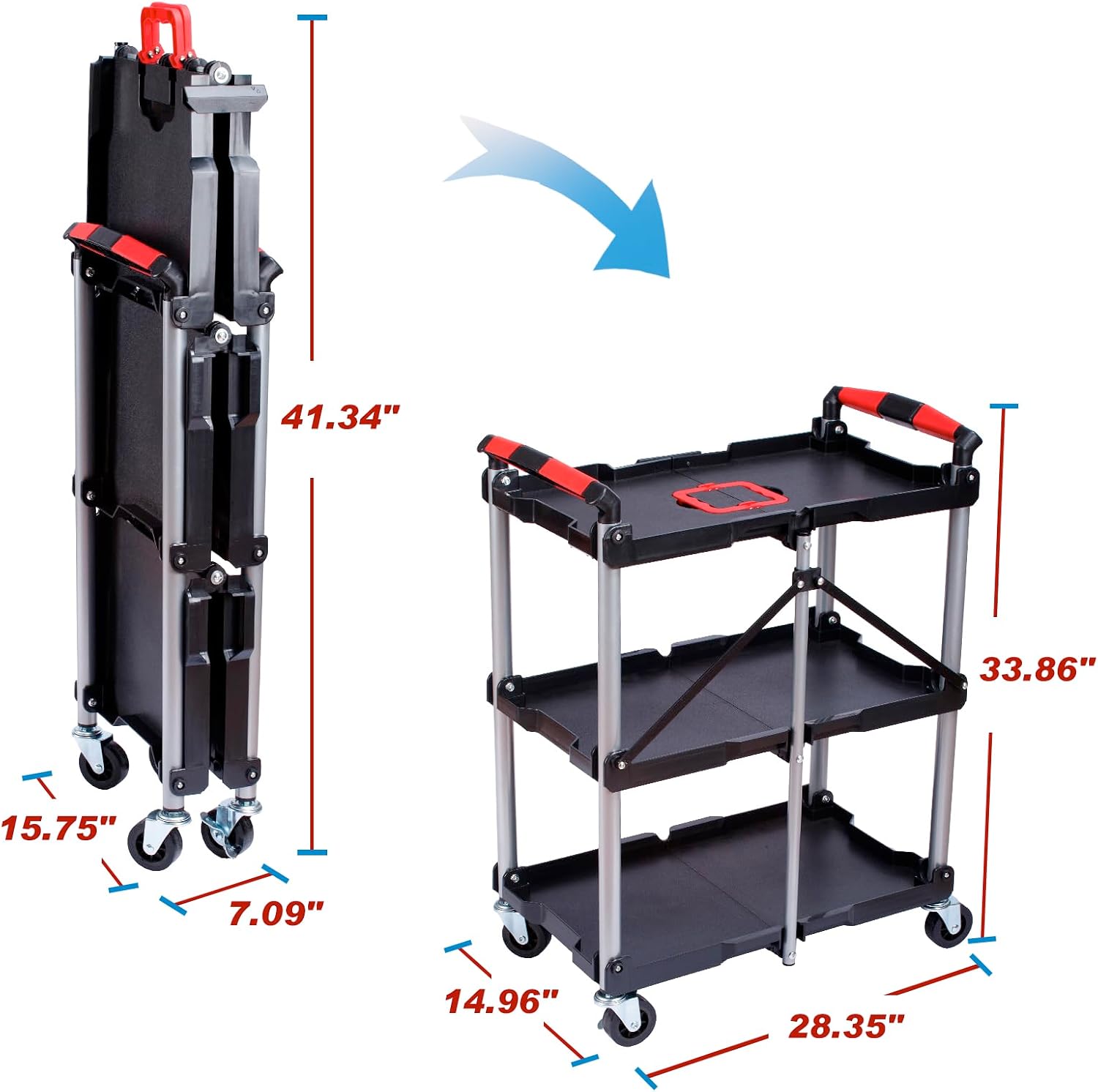 3-Shelf Foldable Rolling Utili - Home Improvement House recension och pris